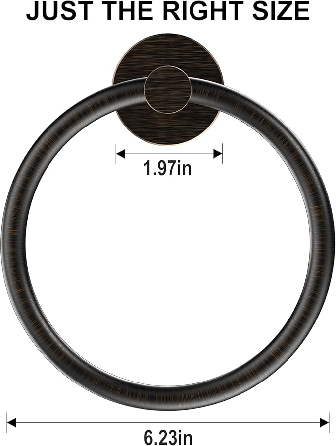 SetSail Towel Holder for Bathroom Wall 2 Packs Towel Ring Screw-in Stainless