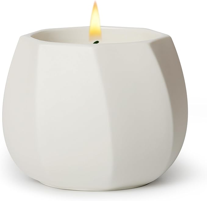 Scented Candle for Home Scented, Luxury Ceramic Candle Jar for Women & Men, Natural Soy Candle for Home Décor, Lemon & Lavender Spa