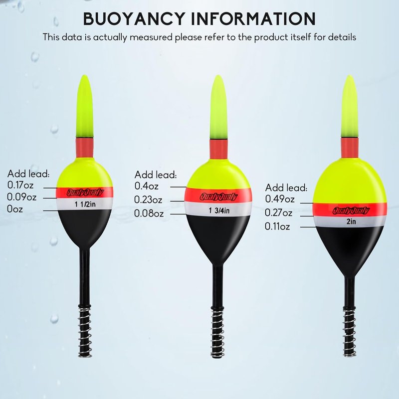 Lighted Slip Bobbers - 4PCS Glow in the Dark Fishing Floats | Spring Bobber for Crappie & Walleye Fishing