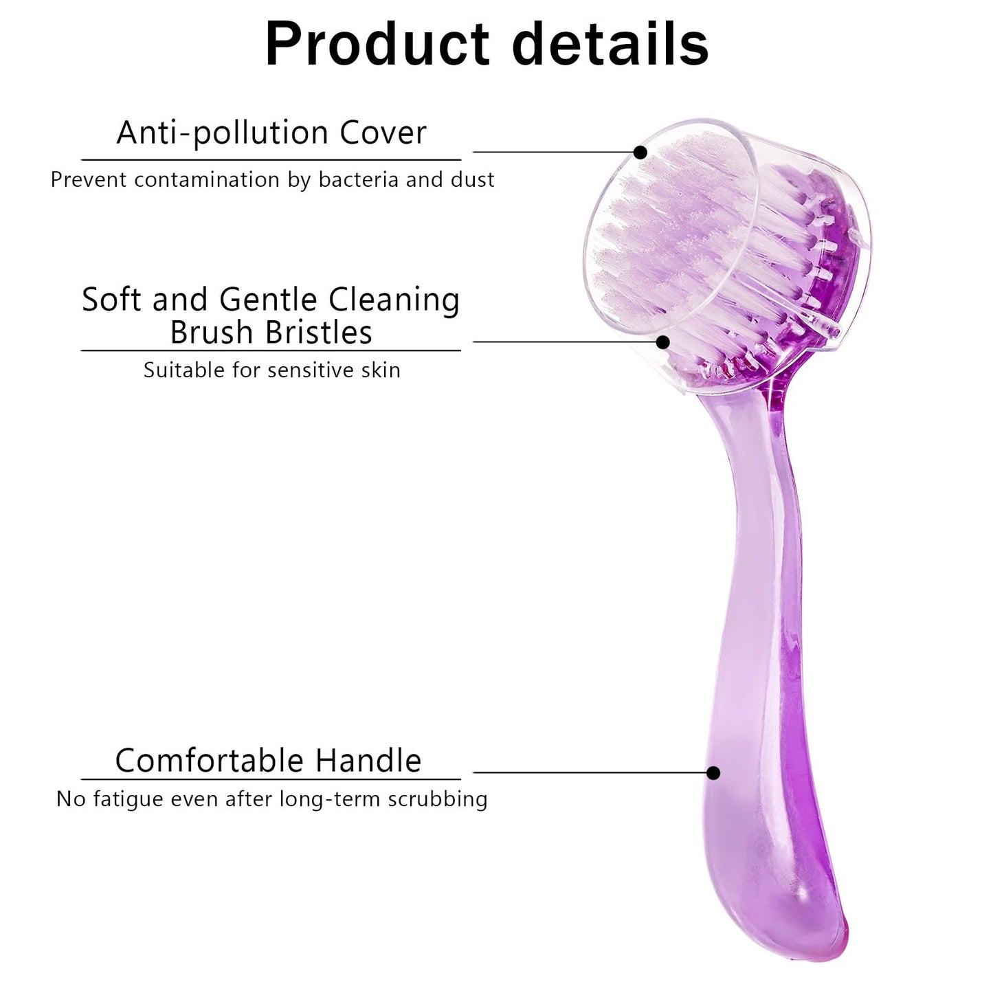 3 Pcs Facial Cleansing Brush, Useekoo Manual Face Brushes for Cleansing and Exfoliating, Face Scrubber to Massage, Deep Pore Exfoliation, Makeup Remove and Skin Care with Soft Bristles