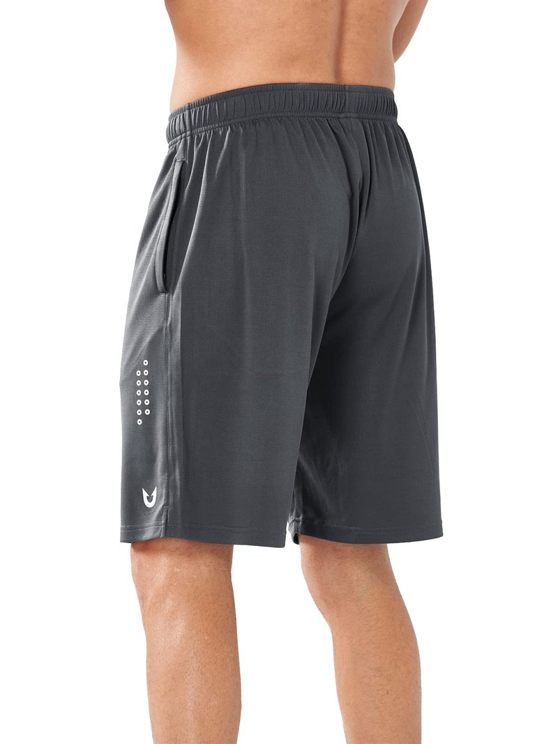 NORTHYARD Men's Athletic Gym Shorts Basketball 10"/7"/5" Tennis Workout Short Performance Quick Dry Mesh Running with Zipper Pockets 10-inch Darkgrey XL