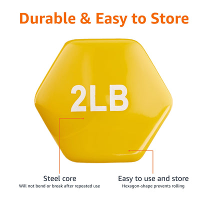 Amazon Basics Vinyl Coated Dumbbell Hand Weights