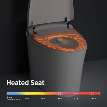 SR SUN RISE One Piece Smart Toilet with Bidet Built-in All in One Intelligent Electric Toilet with Adjustable Heated Seat,Drying,Powerful/Water-saving Flush,Deodorisation&Sterilisation for Bathroom