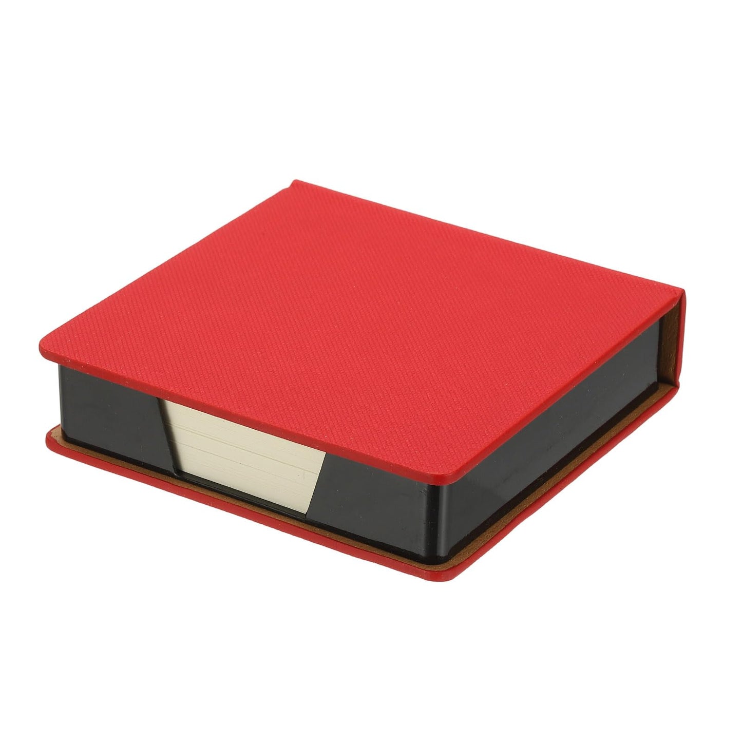 PATIKIL 140 Sheets Leather Sticky Notes Holder, 10in Post Notes Holder Storage Box Desktop Mini Square Case Business Card Holder Memo Pad Organizer for Desk Home Office Notebook, Red