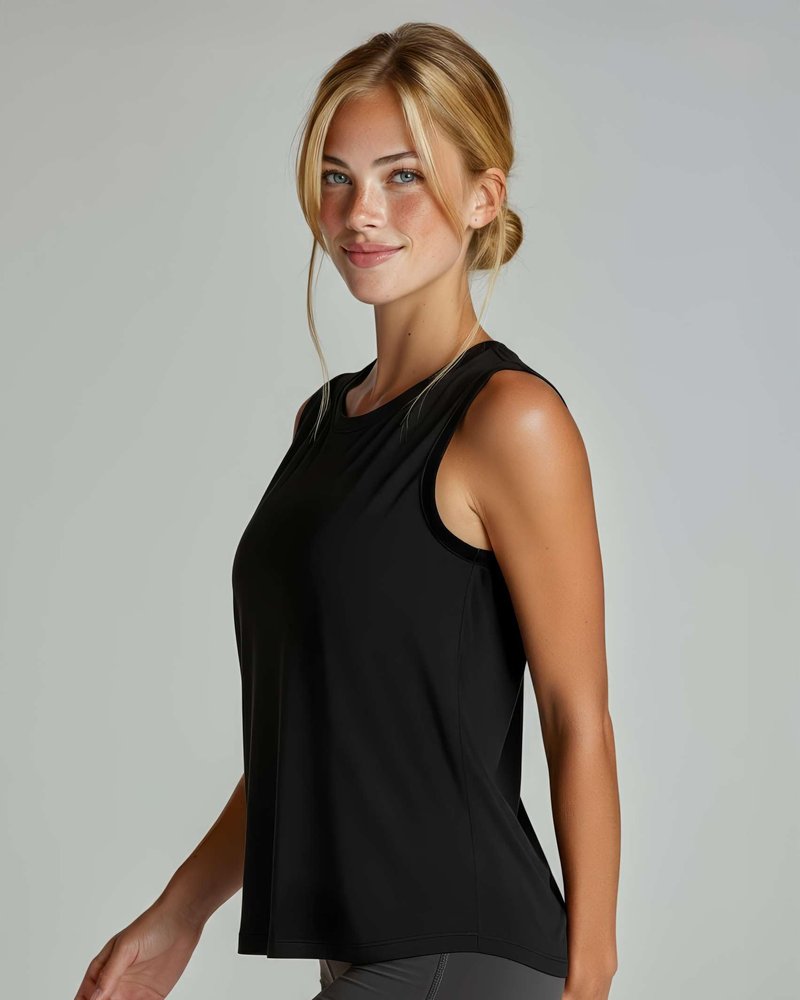 Real Essentials 5 Pack: Women's Dry-Fit Tank Top - Racerback Sleeveless T-Shirt Athletic Workout Gym Shirt (Plus Available)- Set 8,XL