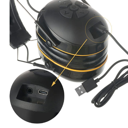 Hearing Protection with Bluetooth,Wireless Noise Canceling Headphone 30dB SNR,NO Radio Function,Rechargeable Battery Earmuffs,Long Playtime,Ideal for Lawn Mowing,Woodworking,Concerts(Black)