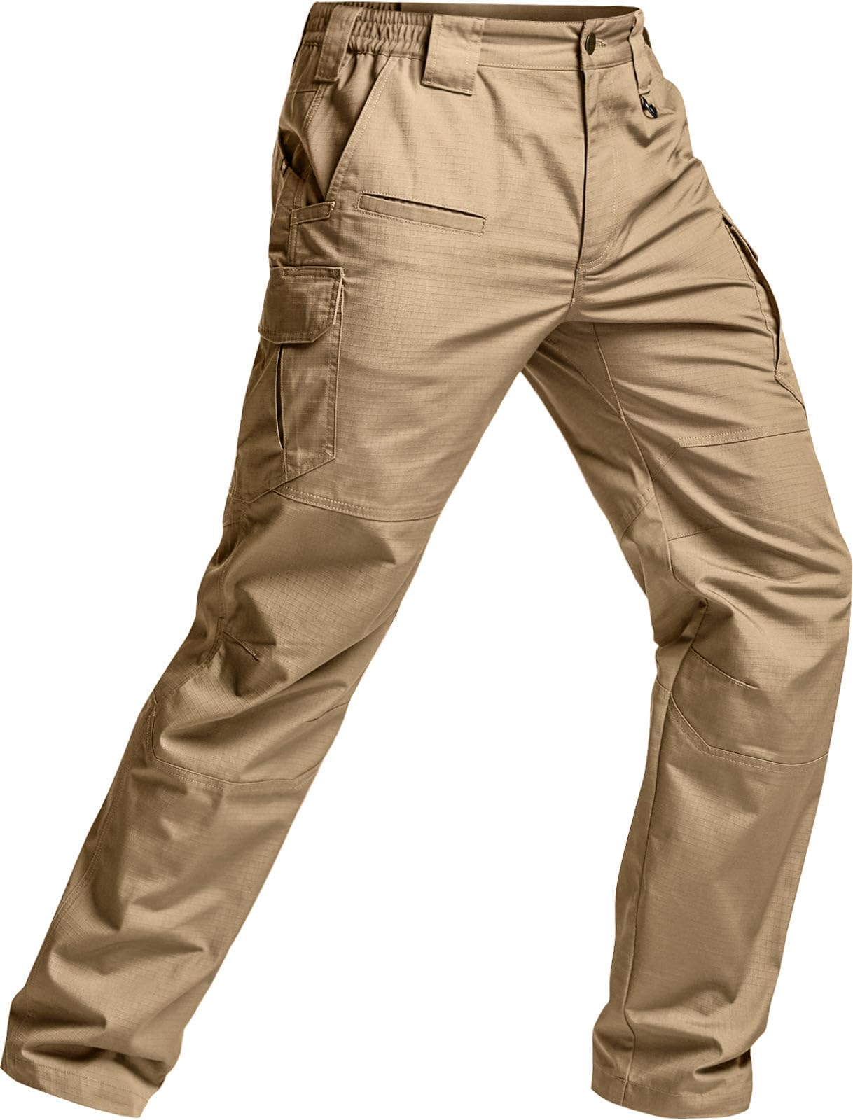 CQR Men's Tactical Pants, Water Resistant Ripstop Cargo Pants, Lightweight EDC Work Hiking Pants, Outdoor Apparel, Raider Mag Pocket Khaki, 36W x 34L