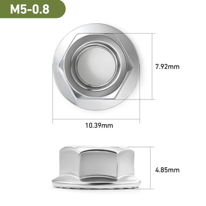 SVLING M5 Flange Nuts 175Pcs, Metric M5-0.8mm Serrated Flange Hex Nuts 304 Stainless Steel 18-8, Bright Plain Finish