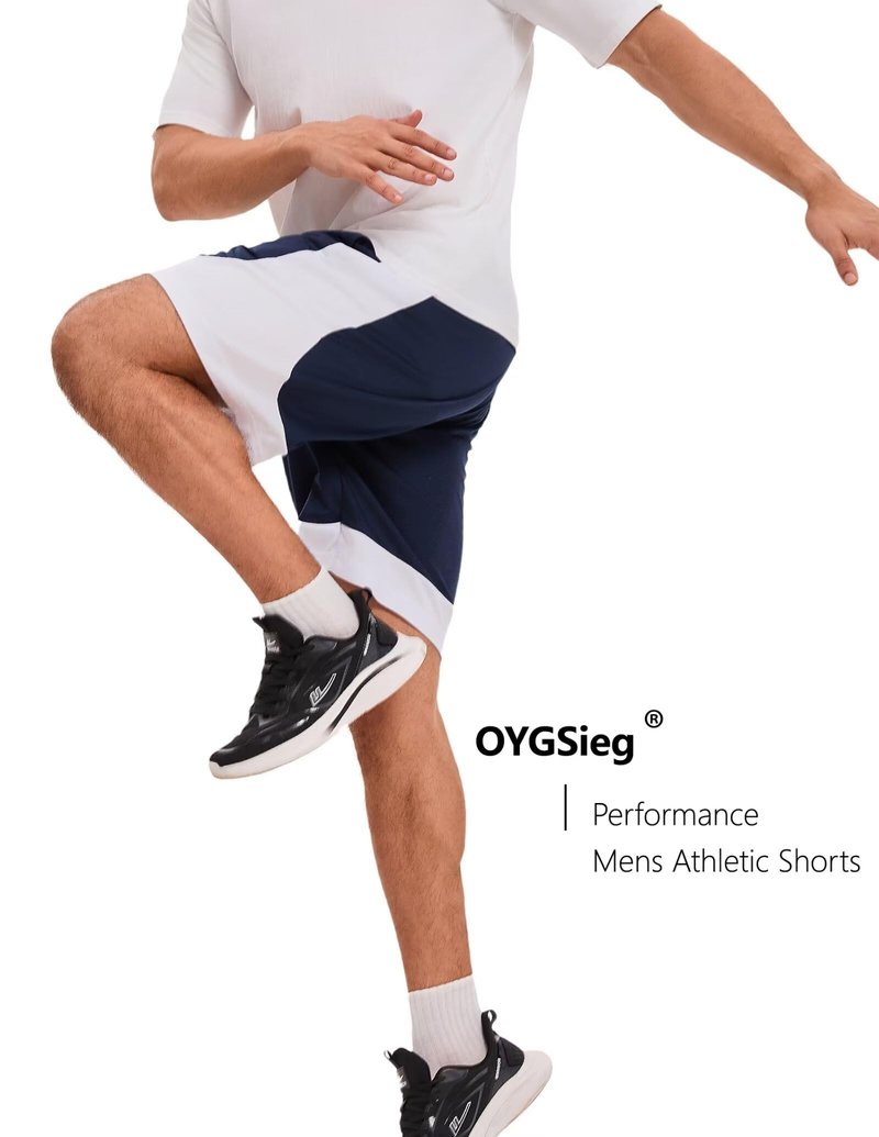 OYGSieg 6 Pack Mens Mesh Athletic Basketball Shorts Gym Shorts with Pockets, Quick Dry Workout Running Shorts Casual for Men L