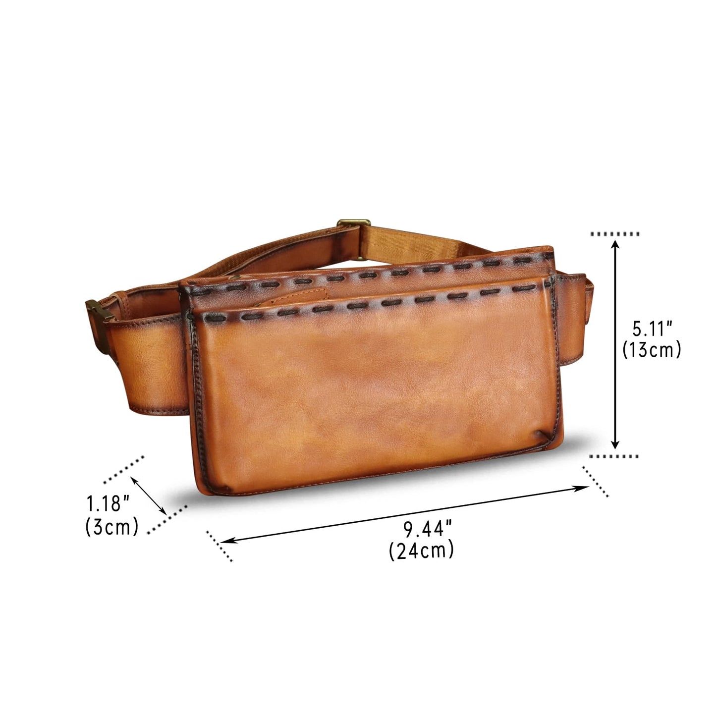 Genuine Leather Waist Bag Fanny Packs for Women and Men Real Leather Small Crossbody Chest Purses (Brown)