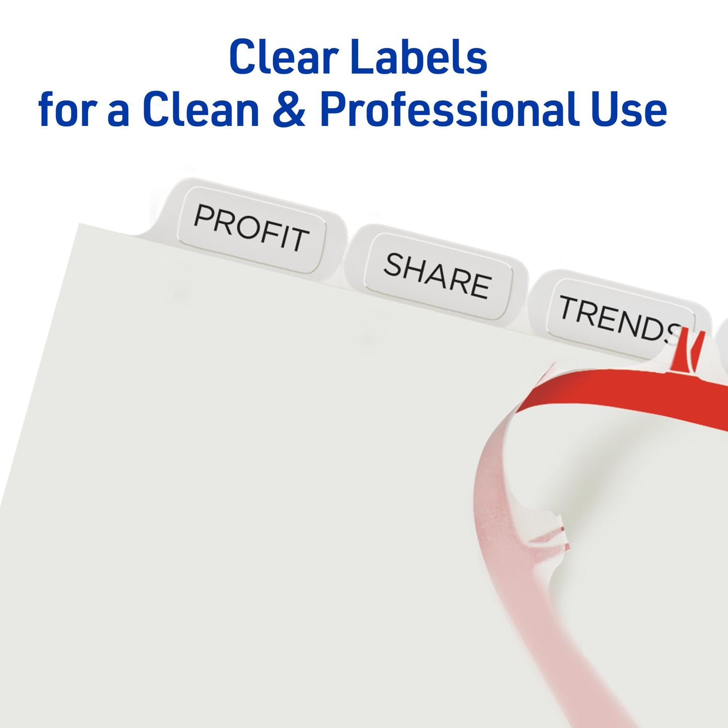 Avery 8-Tab Binder Dividers, Easy Print & Apply Clear Label Strip, Index Maker, White Tabs, 25 Sets (11447)