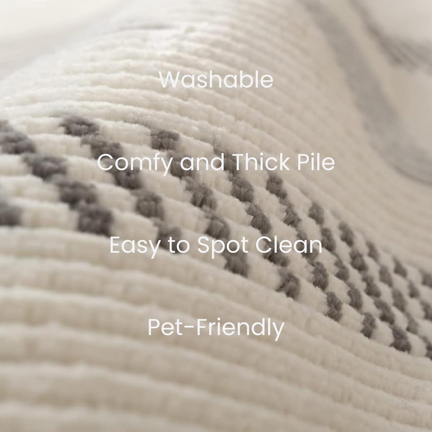 Revival Rugs Comb 5'x8' Area Rugs for Living Room Bedroom Dining Room - Washable, 100% Recycled, Oeko-TEX Certified, Modern, Medium Pile, Beige, Cream, Gray