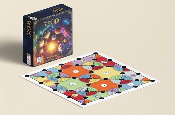 Vedic Board Game - Strategy Board Game for Adults Teens and Family. Embark on a Cosmic Adventure of Planetary Strategy 2 to 7 Players | Vediic