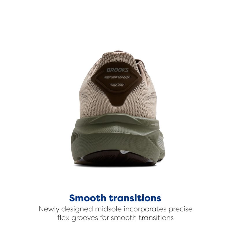 Brooks Men’s Ghost 17 Neutral Running Shoe - Chateau Gray/Brown/Olive - 10.5 Medium