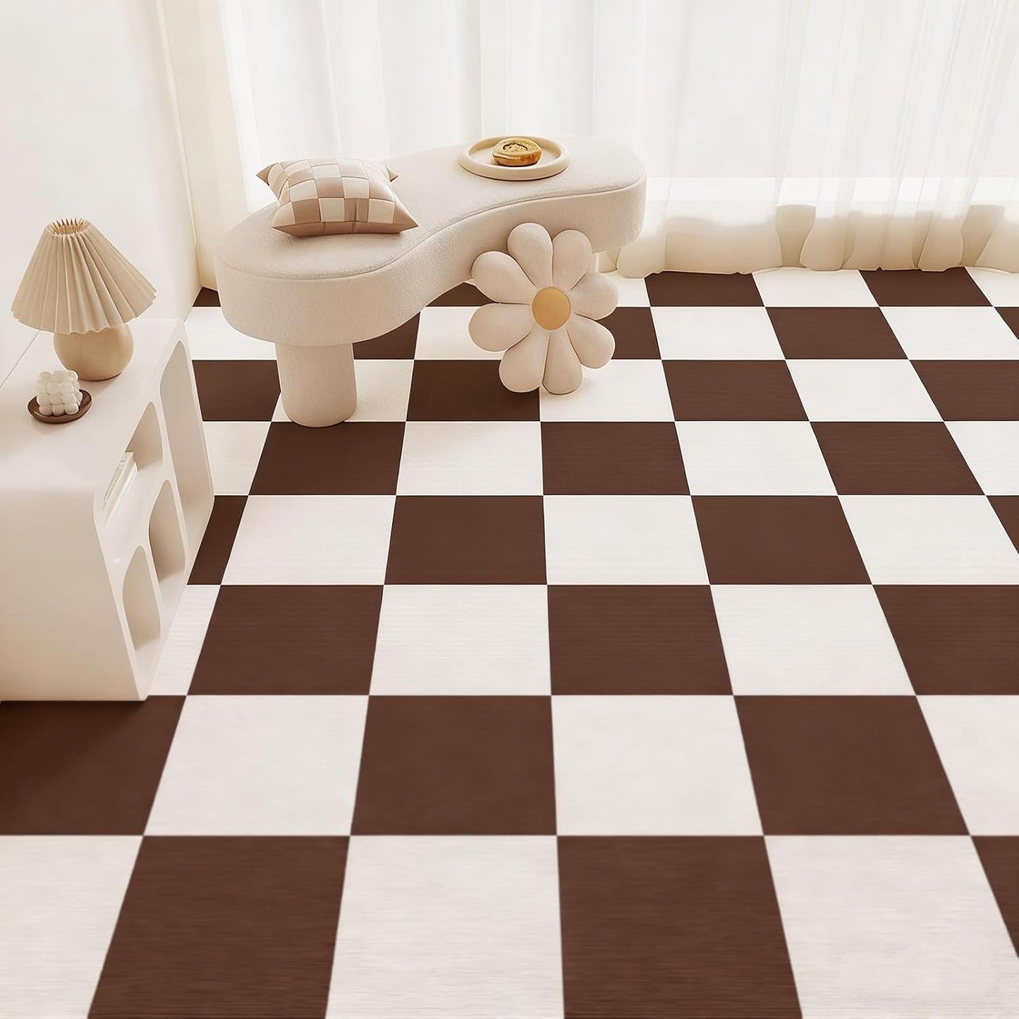 10pcs 24"x24" Peel and Stick Carpet Tiles, Self-Adhesive Floor Squares with Extra Soft Pad, Easy DIY Installation for Bedroom, Living Room, Office, Rentall