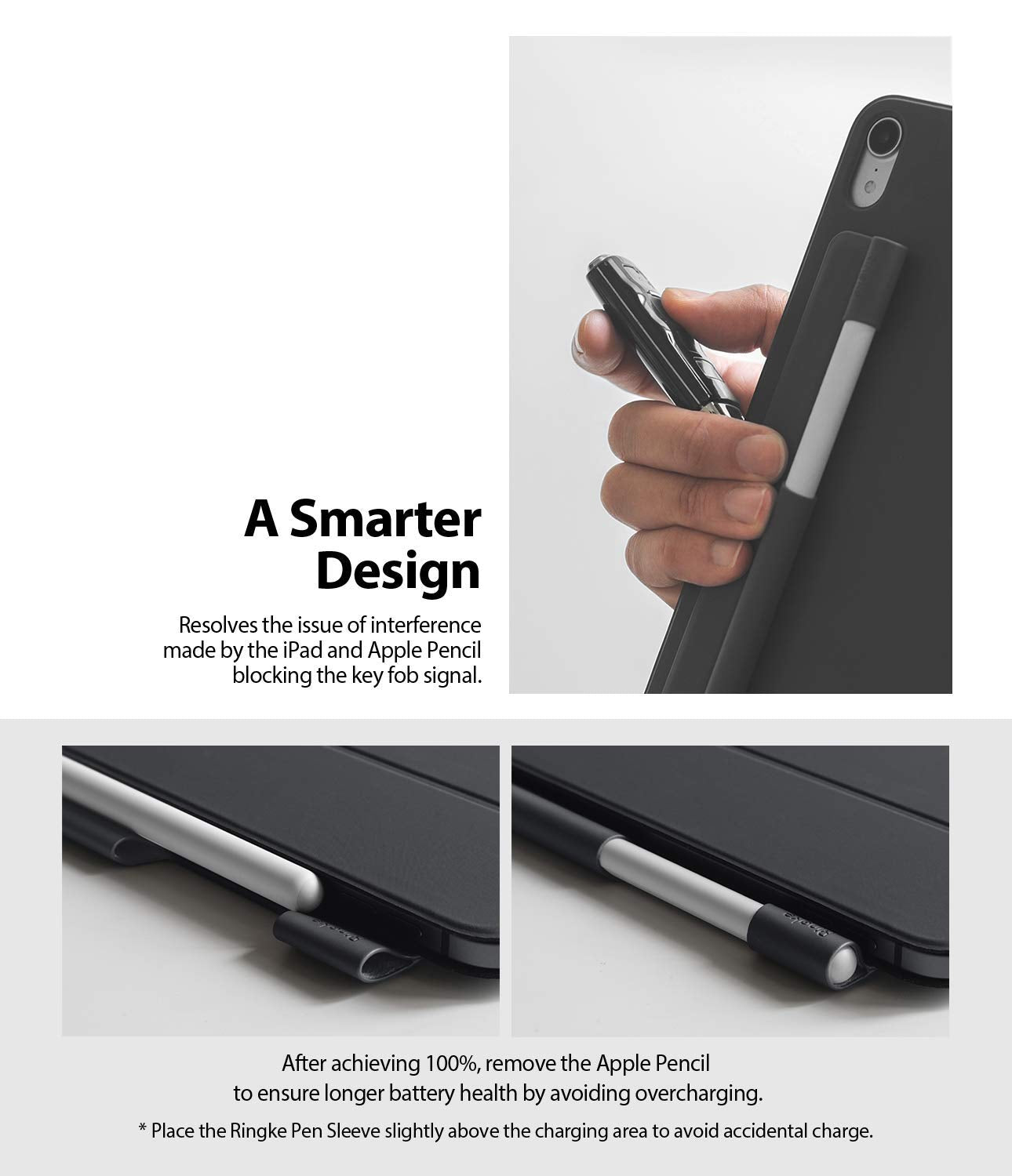 Ringke Pen Sleeve Charcoal Gray Designed for Apple Pencil, Journal, Tablets, and More