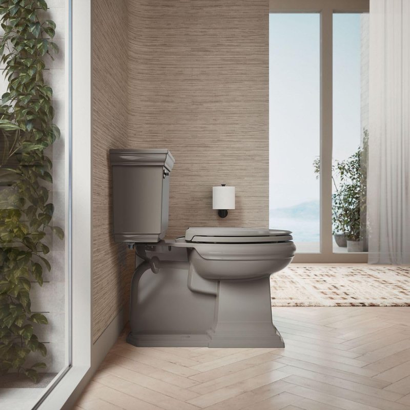 KOHLER 4636-RL-K4 Cachet ReadyLatch Elongated Toilet Seat Slow Close, Soft Close Toilet Seat Quiet Lid, Contoured Grip-Tight Bumpers Installation Hardware, Apartment Essentials, Cashmere (Pack of 2)