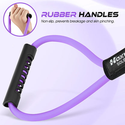 Resistance Bands, Figure 8 Resistance Band, Exercise Bands with Handles for Back, Workout Bands for Arms, Shoulder, Leg, Physical Therapy, Pilates, Home Gym Workout Equipment for Women Men
