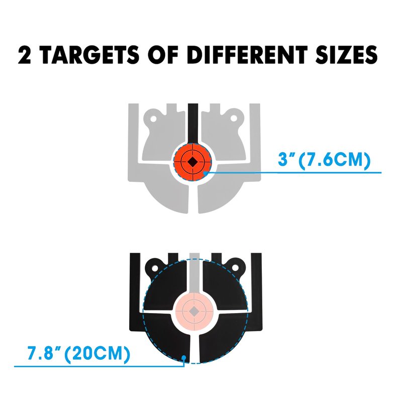 Atflbox 5 in 1 Rimfire Resetting Target, Heavy Metal Spinning Airgun Rifles and Handguns Shooting Target for Outdoor and Backyard, Rated for .22 .25 .30 Caliber
