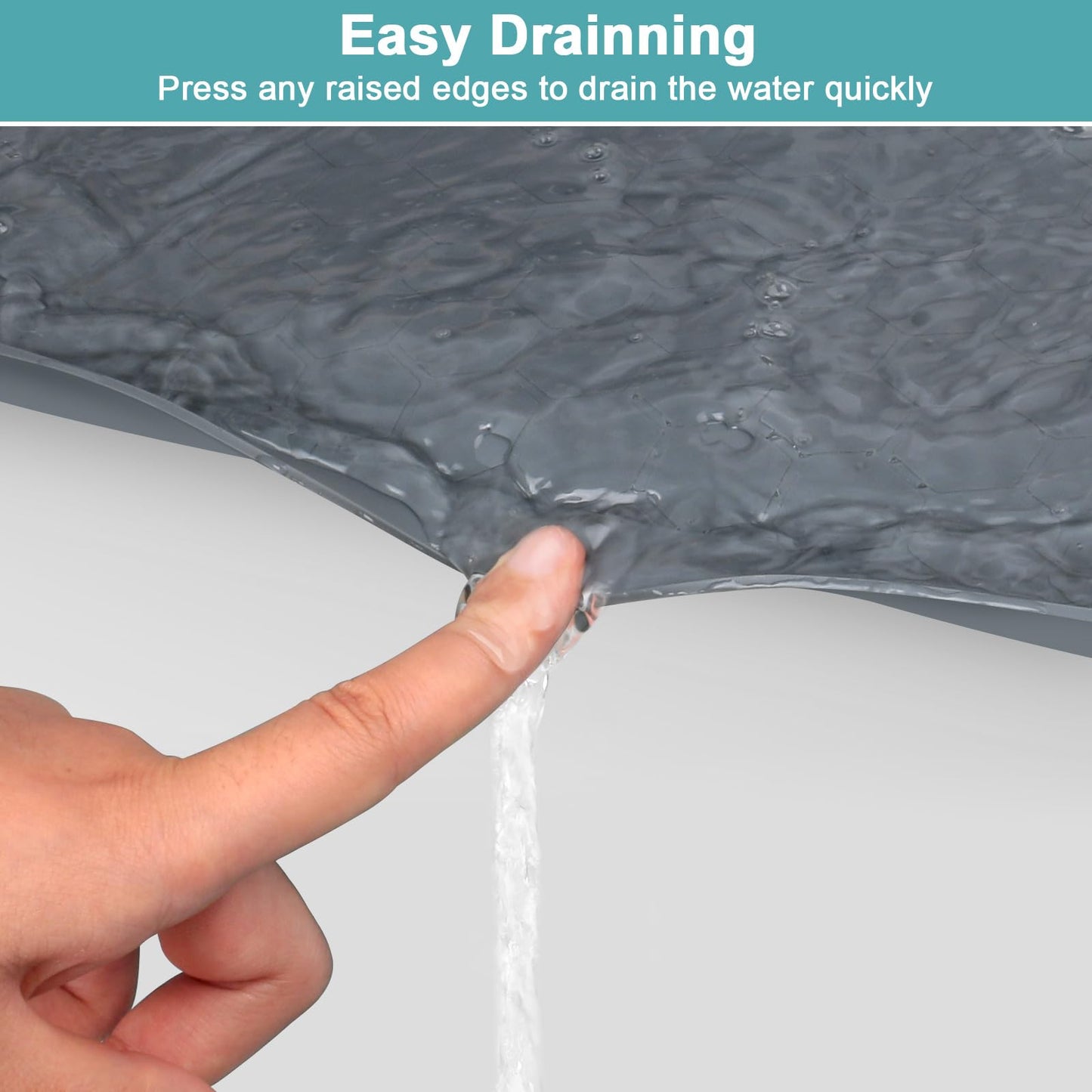 Under Sink Mat 28" x 22", Silicone Under Kitchen Sink Mat, Waterproof Under Sink Protector Mat, Shelf Liners Cabinet Liner for Kitchen and Bathroom, Gray