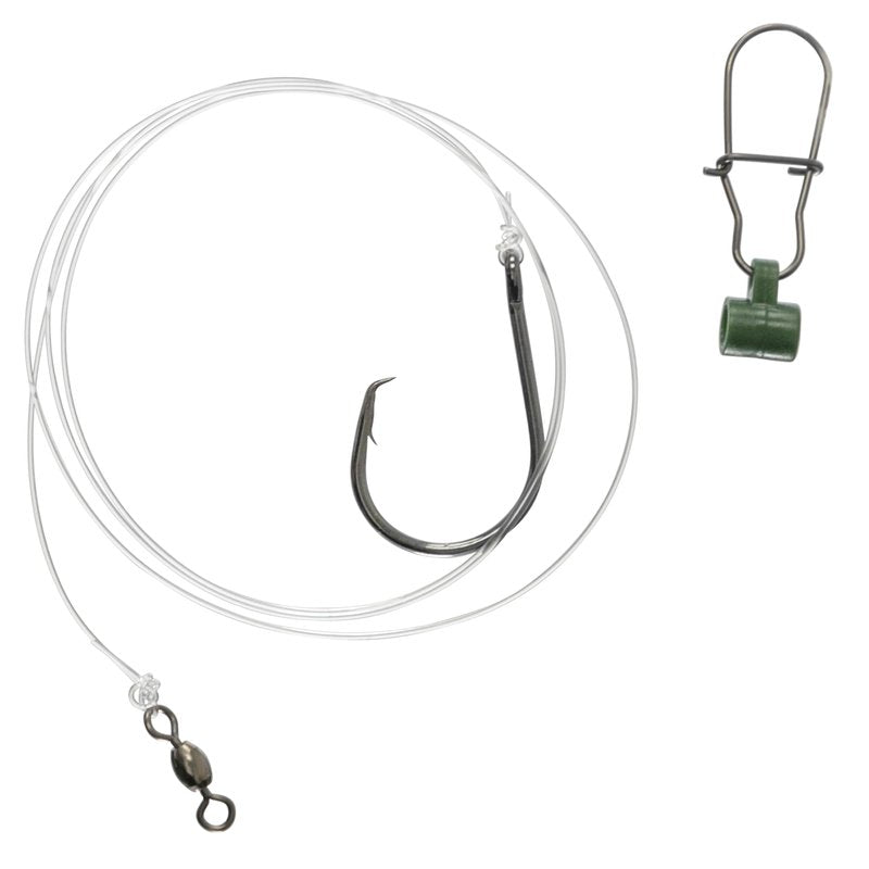 UMT 5 Pack Slider Fishing Rigs 6/0 Inline Circle Hook for Striped Bass - Superior Saltwater Fishing Gear - Robust Slider, 4ft 60lb Monofilament Leader for Surf, Beach & Boat Fishing