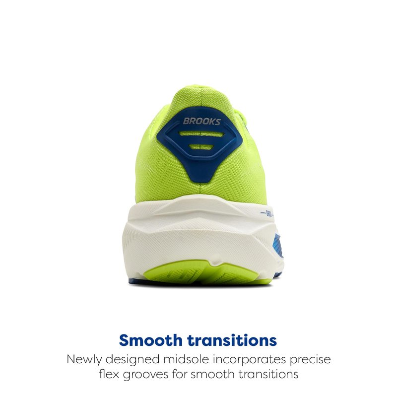Brooks Men’s Ghost 17 Neutral Running Shoe - Acid Lime/Navy/White - 13 Medium