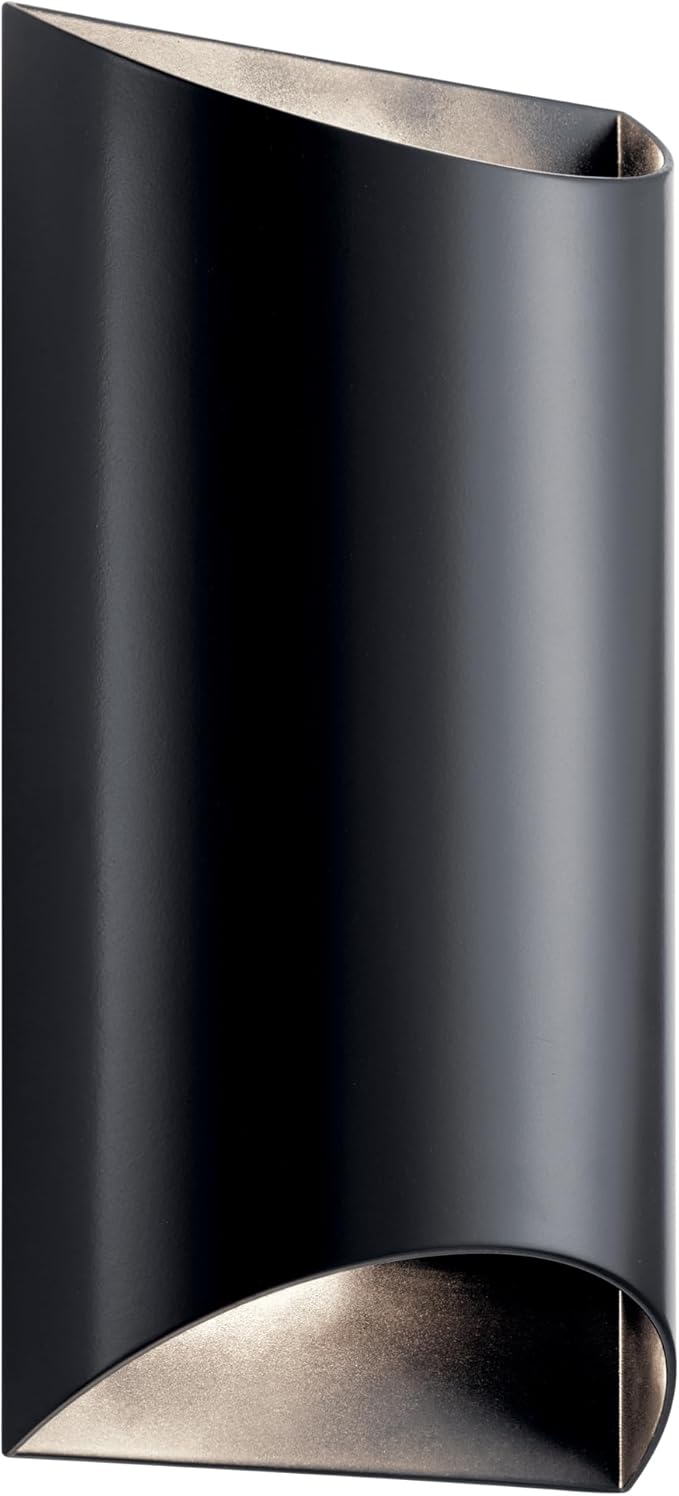 Kichler 49279BKLED Wesley Outdoor Wall Sconce, 2-Light 40 Total Watts, Black