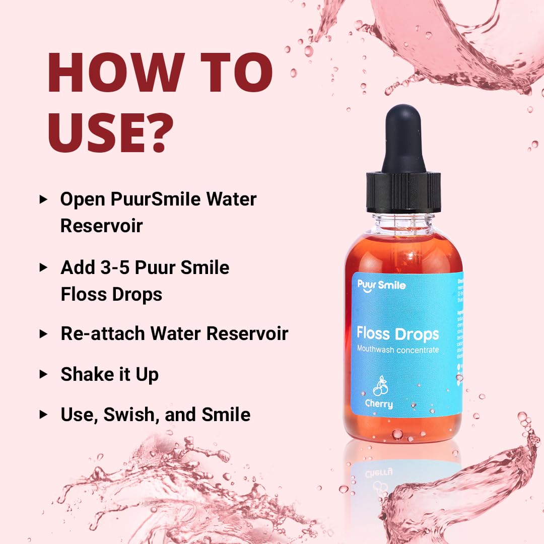 Concentrated Floss Drop Serum – 2oz Concentrated Mouth Wash to Use in Water Flosser | Natural Essentials Promotes Good Breath | Organic Spearmint Drop Supports Good Oral Health