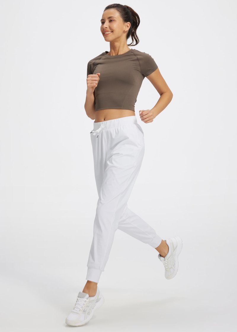 Libin Joggers for Women Yoga Sweatpants Athletic Dance Workout Leggings Tapered Lounge Casual Teacher Pants for Running Cloths, White XXL