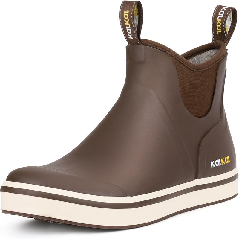 Men's Deck Boots - Anti-Slip Waterproof Fishing Rain Boots with Memory Foam | Sizes 7-14