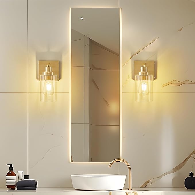 Battery Operated Wall Sconce Set of 2 with Remote 3-Color Rechargeable Wall Lights with 10000mA, Dimmable Wall Sconces Set of Two Battery Operated for Bedroom Living Room Hallway Decor (Gold)