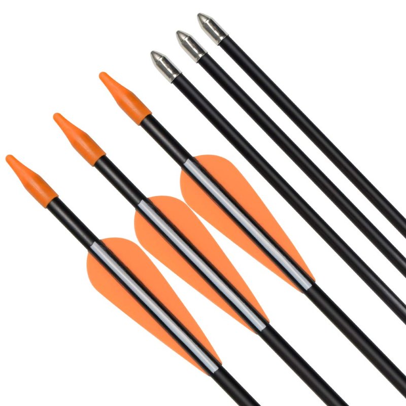 Practice Fiberglass Arrows Archery 24 Inch Target Shooting Safetyglass Recurve Bows Suitable for Youth Woman Beginner 12PCS