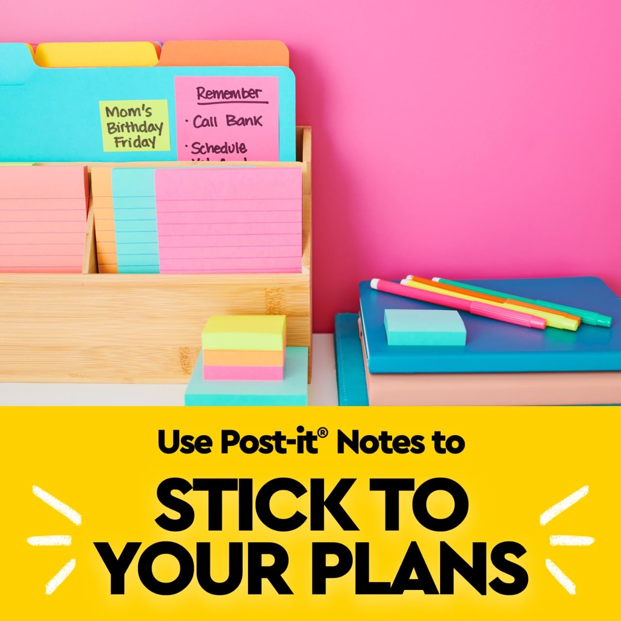Post-it Dispenser Pop-Up Sticky Notes, 6 Sticky Notes Pads, 3 x 3 in., School Supplies and Oﬃce Supplies, Use with Post-it Note Dispensers, Sunburst Collection