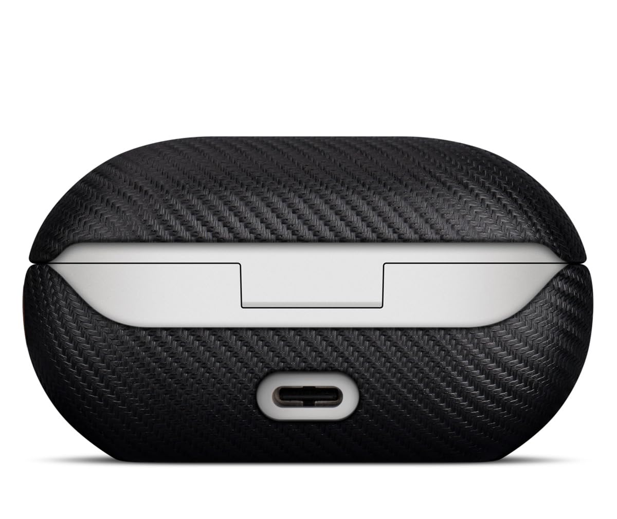 LOPIE Handmade for Beats Solo Buds Case Cover, Premium Synthetic Leather, Carbon Fiber Style, Protective Hard Shell Cover for Beats Solo Buds Earbuds - Black