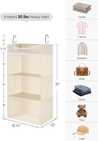 StorageWorks Hanging Closet Organizer, 3-Shelf Hanging Closet Shelves