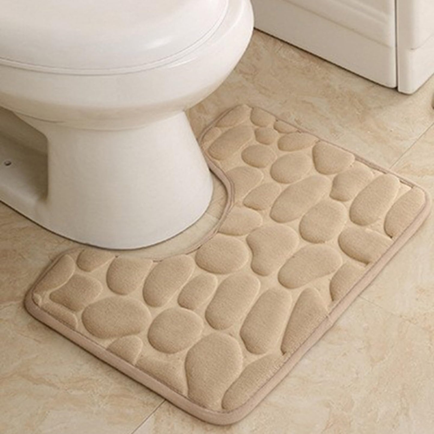 Toilet Rugs, U-Shaped Non-Slip Bath Mat Extra Soft Absorbent Bathroom Rugs Machine Washable Floor Carpet Commode Potty Training Mats for Tub Shower, Vanity & Toilet Base - Dry Quickly(20''x16'')