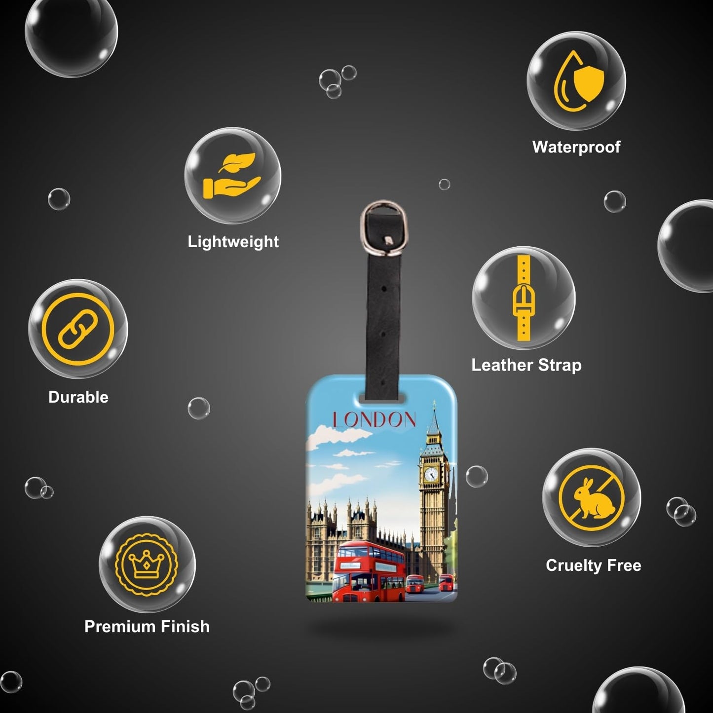 [Pack 2] tag8 London Smart Bag tag |Trendy Luggage tag ID Identification | Suitcase Tag | Fashionable Digital Name tag | Airline Compliant, SITA World Tracer Code Enabled | Travel Gift idea