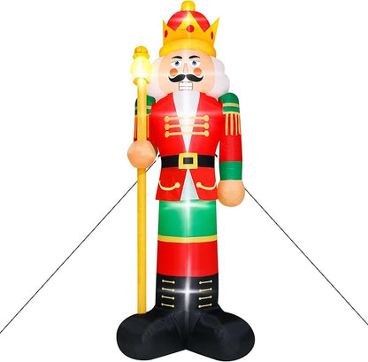 14FT Christmas Inflatables, Giant Christmas Inflatables Nutcracker, Lighted Christmas Soldier Yard Decorations, Blow Up Outdoor Christmas Decor for Holiday Xmas Party Indoor Lawn Christmas Eve