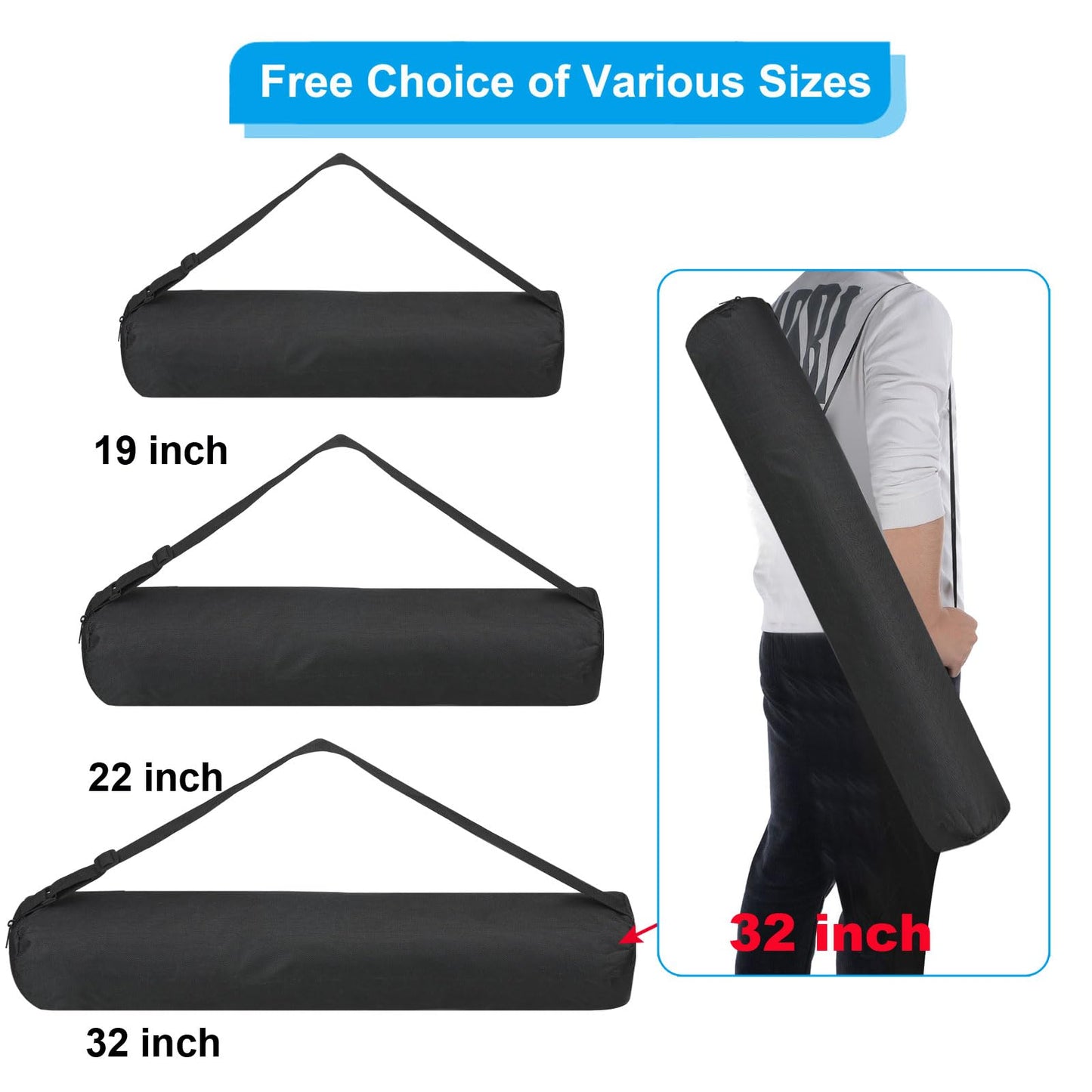 PATIKIL 19x4x4 Inch Grill Storage Tool Bag, 2 Pack Grilling Tools BBQ Bag for Grill Utensil Storage 600D Oxford Foldable Tripod Carry Bag with Adjustable Shoulder Strap for Outdoor Camping