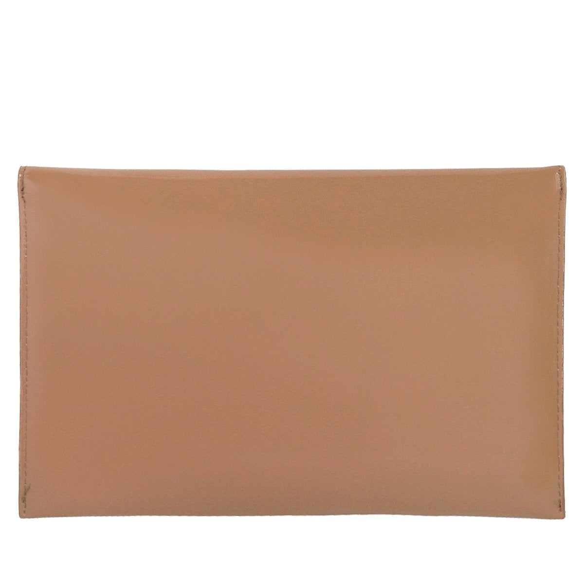 JNB Faux Patent Leather Envelope Candy Clutch Bag with Gold Hardware Zippered Pocket,Taupe