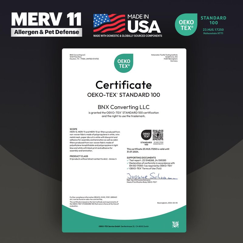 BNX TruFilter 20x25x5 (19.88’’ x 24.75’’ x 4.38‘ Honeywell Compatible 4”) MERV 11 Air Filter (2-Pack) - MADE IN USA - HVAC AC Furnace Filters for Allergies, Dust, Pet, Smoke, Allergy MPR 1200 FPR 7