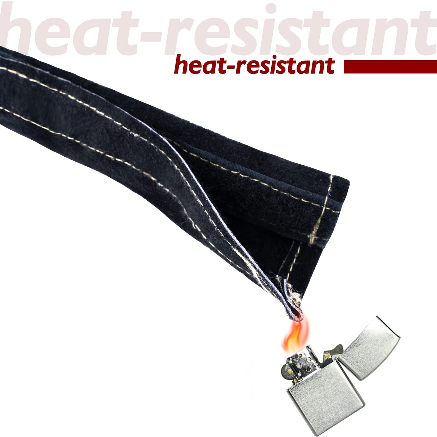 YESWELDER TIG Welding Torch Cable Cover Flame Resistant Leather Black Cover 7.6 Meters(25 Feet Length)