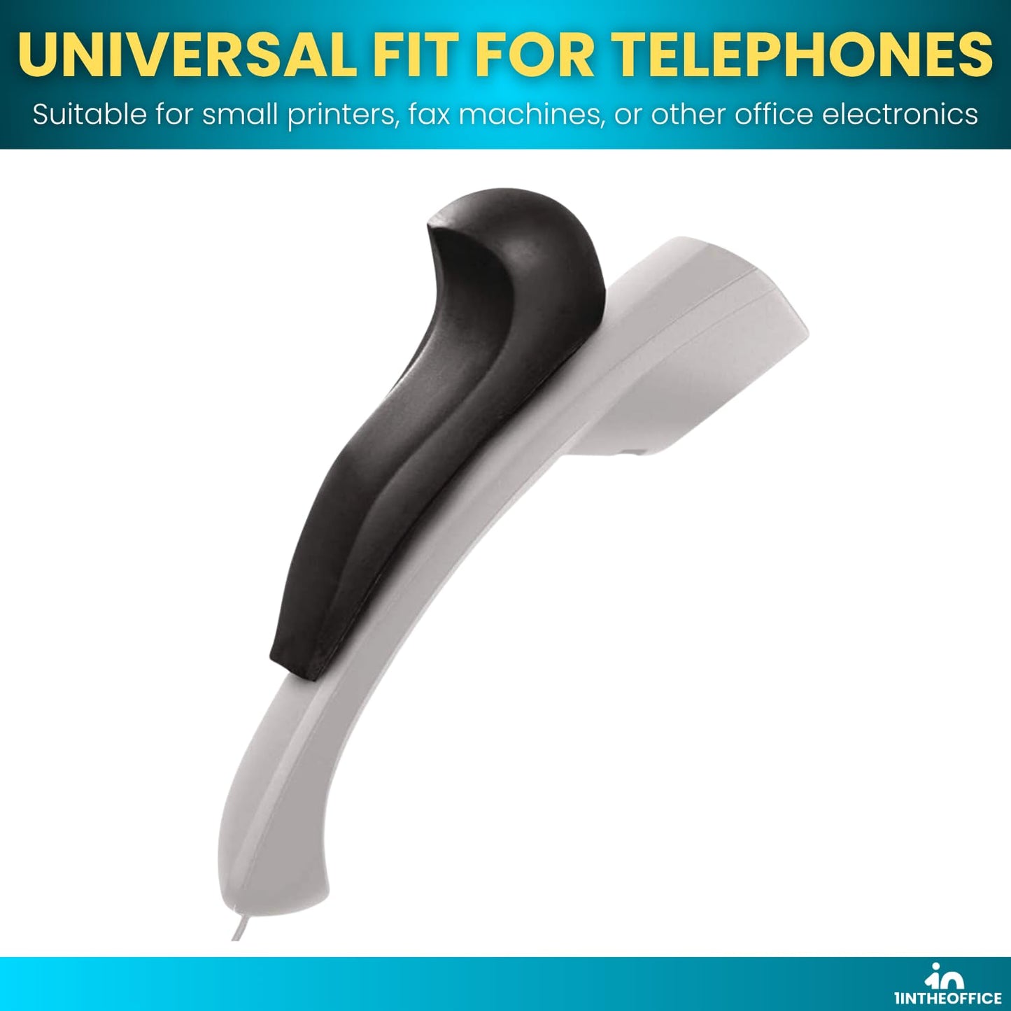 1InTheOffice Phone Shoulder Rest for Office Desk Telephones, Ergonomic Hands-Free Comfort, Non-Slip Design, Universal Fit, Black, 1 Pack