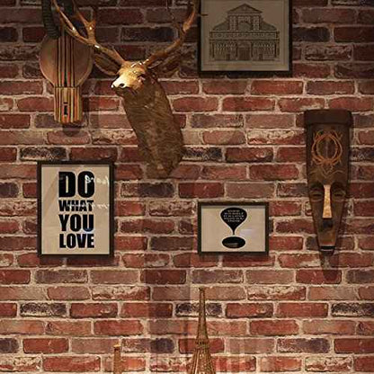 Red Brick Wallpaper Peel and Stick Realistic Distressed Textured Rock Stone Self Adhesive Contact Paper Embossed Vintage Removable Vinyl Wall Paper Faux Brick Look Wall Covering 118inch
