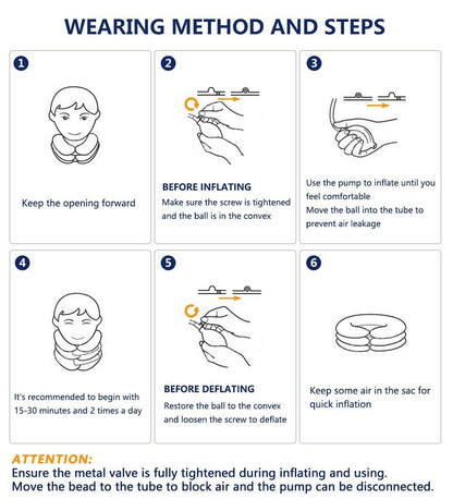 S Cervical Neck Traction Device for Instant Neck Pain Relief - Inflatable & Adjustable Neck Stretcher Neck Support Brace, Neck Traction Pillow for Home Use Neck Decompression