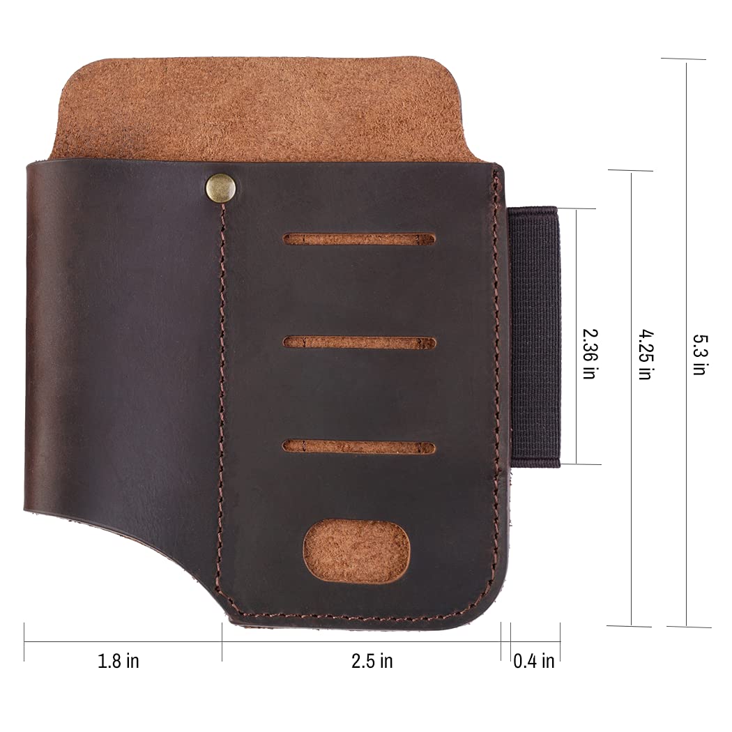 VIPERADE PJ15 Multitool Sheath for Belt, EDC Leather Sheath, Leather Flashlight Holster, EDC Belt Organizer, Leather EDC Pocket Organizer, Flashlight Sheath