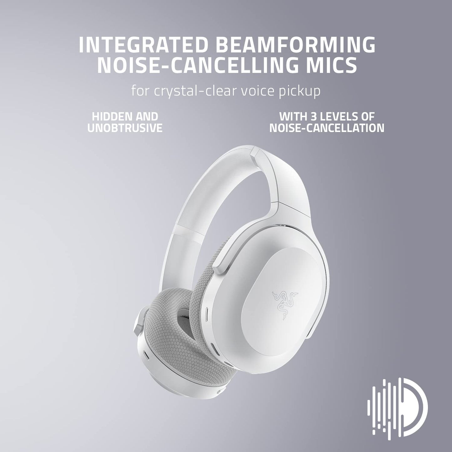 Razer Barracuda Wireless Gaming & Mobile Headset (PC, PlayStation, Switch 2, Android, iOS): 2.4GHz Wireless + Bluetooth - Integrated Noise-Cancelling Mic - 50mm Drivers - 40 Hr Battery - Mercury White
