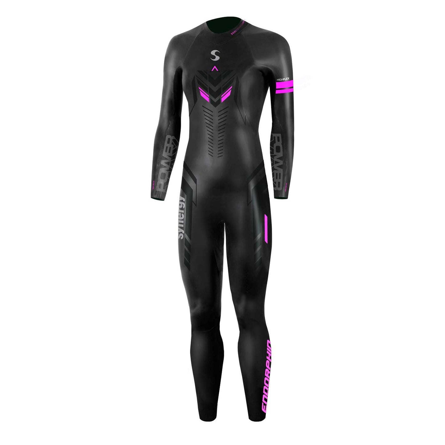 Synergy Triathlon Wetsuit Women’s Endorphin Full Sleeve (Black/Pink, W1)