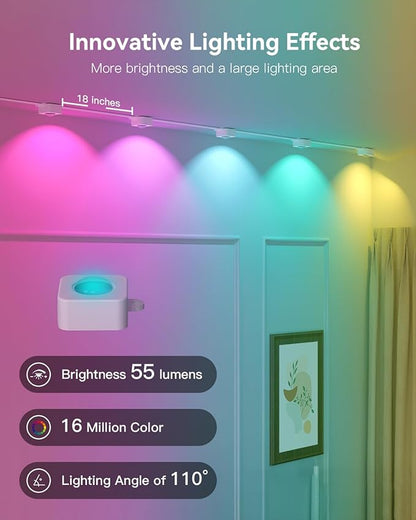 Ollny 50FT 30LED Permanent Outdoor Lights, APP Control RGB Outdoor Lights 100 Scene Modes with Remote, DIY Music Modes Christmas Light for Holiday Xmas Halloween Decorations