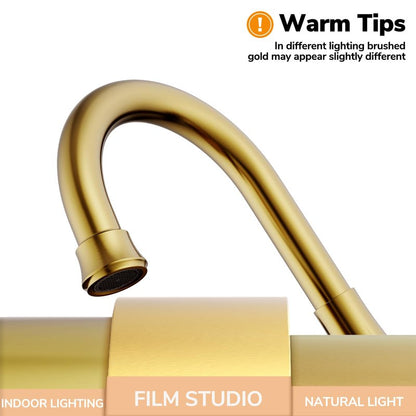 Bathroom Faucets for Sink 3 Hole, Hurran Brushed Gold Bathroom Sink Faucet with Pop-up Drain and Supply Lines, Stainless Steel Lead-Free Widespread Faucet for Vanity RV Farmhouse Sink